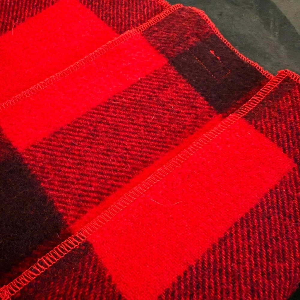 Woolrich Buffalo Plaid Scarf Red‎ Black Check Wool Blend Winter Neckwear